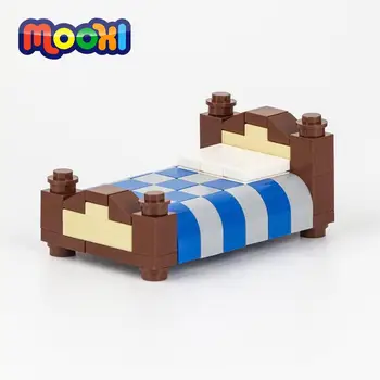 Мебели MOOXI Едно Легло Домашна Тухлена Бяла Модел Възглавници В Колекцията, Съвместим е Градивен елемент, Играчка За Детско Подарък MOC0029-C