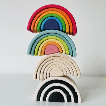 Мини-rainbow чейнджър кубчета, дървени играчки, преливащи пастелни играчки, Монтесори, средство за облекчаване на стреса, играчки за деца, подаръци за деца