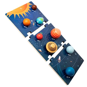 Модел на Слънчевата система, Детски модели на Планети, Дървени Пъзели за деца, играчки за предучилищно обучение