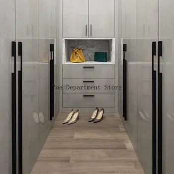 Модерен американски шкаф, кухненска Врата дръжка с Дължина 800 мм, дръжка с дължина 1000 mm, матово черно Злато Месинг Шкаф, дръжки за мебели