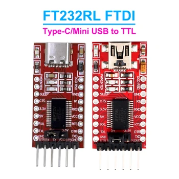 Модул на адаптера последователен преобразувател FT232RL FTDI Type-C в TTL 3,3 5,5 В FT232R Breakout Mini USB за TTL Заплата адаптер за Arduino