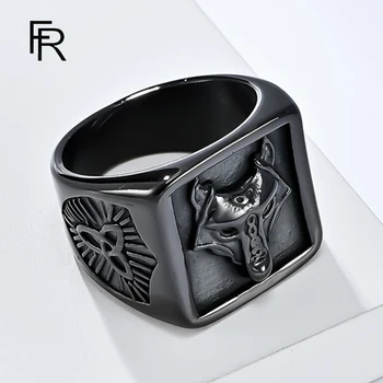 Мъжки пръстен от титанов Стомана викинга с глава в Скандинавски стил, Триъгълник, Вечният Възел, Културен символ, украса за Ръце