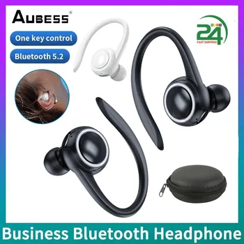 Нова безжична слушалка Bluetooth 5.2 Слушалки-ушите куки Спортни бизнес Слушалки с безболезнено шумопотискане стерео слушалки с микрофон с висока разделителна способност