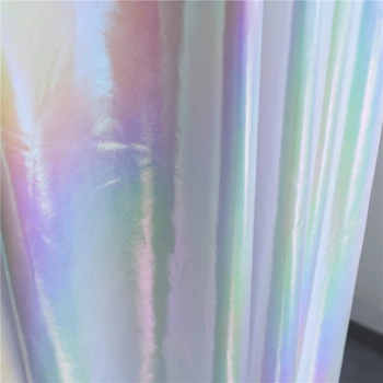 Нова Перла Лазерен Фантазийный Цвят Бял Плат Высокоэластичная Цветна Мека Огледалото на Тъканта, чанта За Декор на Сцена От Изкуствена кожа