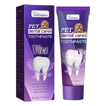 Паста за зъби за домашни любимци, Кучешка паста за зъби, Освежава дъха си, Почиства зъбите, Ароматна Безопасна и ефективна паста за зъби за кучета, котки и домашни любимци