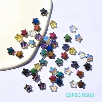 Разноцветни кристални мъниста във формата на Пентаграма с UV покритие, Отдел за направата на гривни във форма на Звезда, Аксесоари за бродерия 