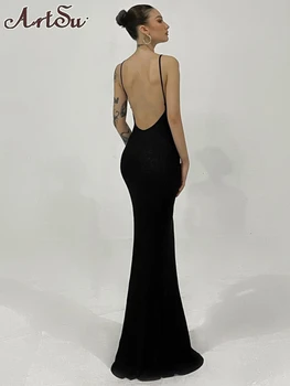 Сетчатое рокля за жените, прозрачни Секси екипировки с отворен гръб, Макси-рокли, Лятно дебнещ рокля, Дамски дрехи Y2k 2023, Елегантни Vestidos