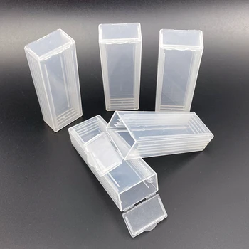 Титуляр предметни стъкла за микроскоп от ABS-пластмаса, Кутия за съхранение, Опаковка 5 бр. предметни стъкла, Лабораторни консумативи