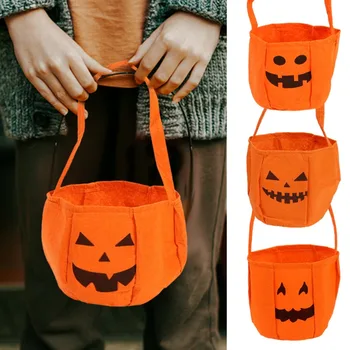 Чанта във формата на Тикви за Хелоуин, нетъкан портативни стерео чанти за рамо с бонбони, съраунд раница за детски подаръци, подарък за фестивала