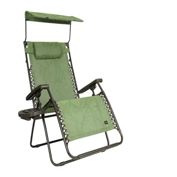 широкото кресло Zero с размер 26 см с регулируем абажуром, тава за напитки и регулируема възглавница, с капацитет 300 паунда (зелен бананов лист)